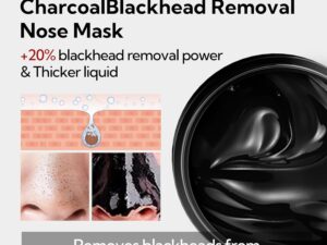 LANBENA Upgraded 2.0 Bamboo Charcoal Blackhead Remover Mask, 60 pcs Nose Strips, Peel off Face Mask Pore Whiteheads Cleanser Strawberry Nose Purifying, Deep Cleansing for All Skin Types, 30g/1.05oz
