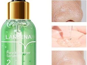 LANBENA Pore Minimizer Serum, Pores Shrinking Serum for Face, Oil Control Firming, Tightening Pores, Vegan Moisture after Blackhead Remover, Centella Asiatica, Hamamelis Virginiana, 0.6 fl.oz