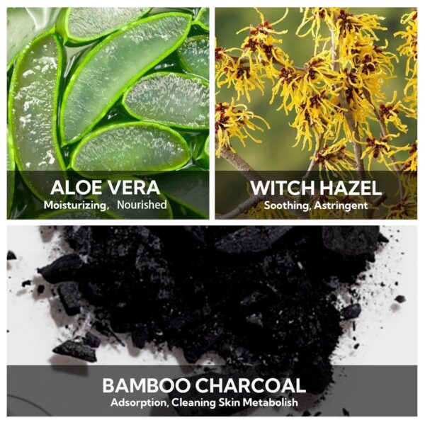 LANBENA Upgraded 2.0 Bamboo Charcoal Blackhead Remover Mask, 60 pcs Nose Strips, Peel off Face Mask Pore Whiteheads Cleanser Strawberry Nose Purifying, Deep Cleansing for All Skin Types, 30g/1.05oz