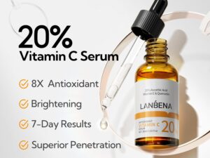20% Vitamin C Serum For Face, Brightening Skin, Dark Spot Remover, Reduce Wrinkle, Anti Aging Glowing Serum, Facial Moisturizer with Niacinamide, Vitamin E, Hyaluronic Acid, 15 ML/ 0.51 Fl oz