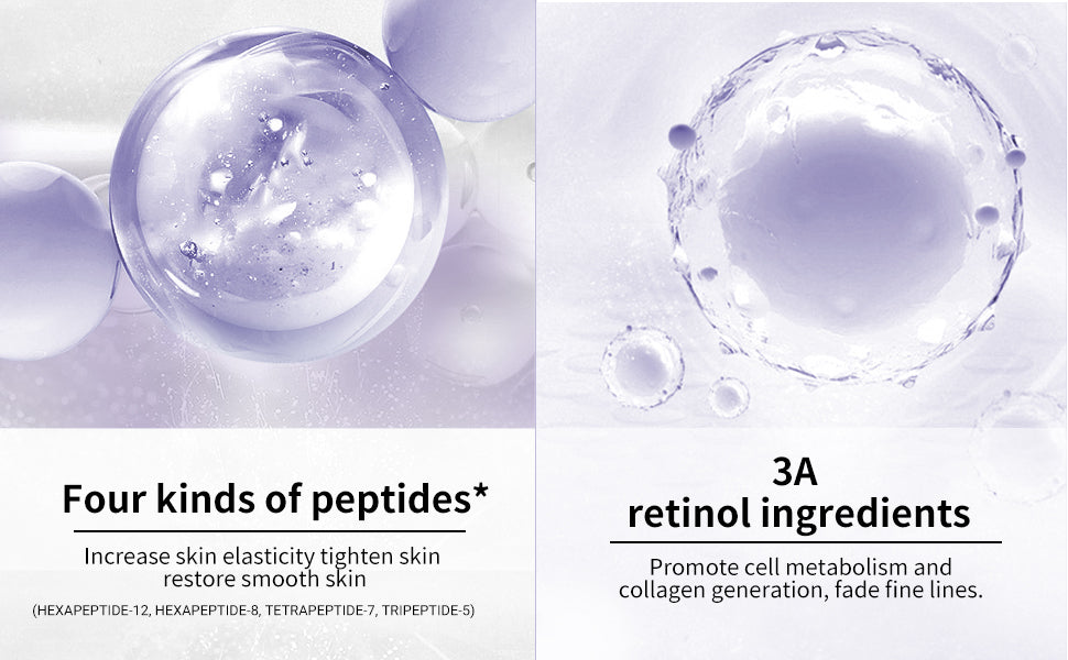 LANBENA Retinol Serum for Face, Retinol Serum with Hyaluronic Acid for Wrinkles and Fine Lines, Renew and Plump Night Facial Serum for Glowing Skin, Serum for Sensitive Skin, 30ml