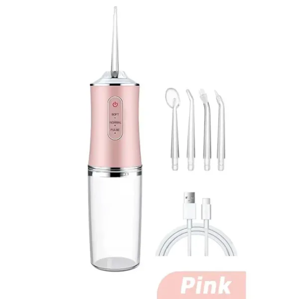 Water Dental Flosser Pick for Teeth: 5 Cleaning Modes Cordless Portable with 4 Heads - Waterproof Flossing Cleaning Picks for Home Travel