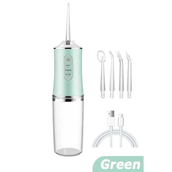 Water Dental Flosser Pick for Teeth: 5 Cleaning Modes Cordless Portable with 4 Heads - Waterproof Flossing Cleaning Picks for Home Travel