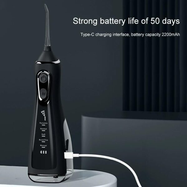 Water Dental Flosser Pick for Teeth: 5 Cleaning Modes Cordless Portable with 4 Heads - Waterproof Flossing Cleaning Picks for Home Travel