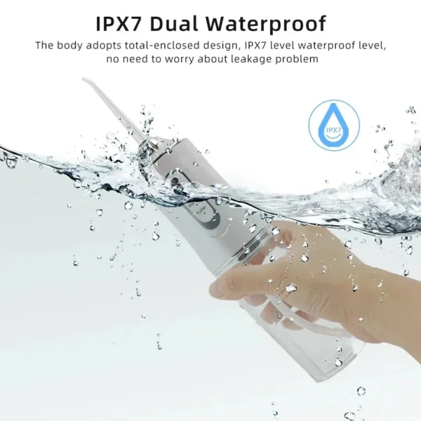 Water Dental Flosser Pick for Teeth: 5 Cleaning Modes Cordless Portable with 4 Heads - Waterproof Flossing Cleaning Picks for Home Travel