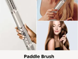 Secador de pelo 8 en 1 con cepillo y mango plegable, rizador automático de alta velocidad y aire caliente.