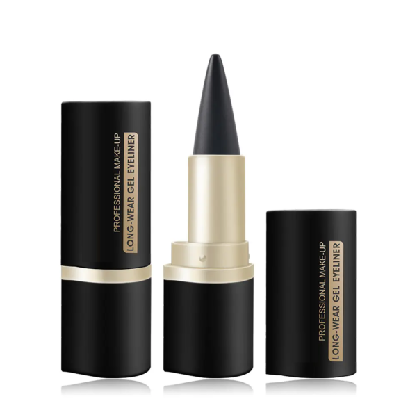 Delineador de ojos en gel tridimensional negro mate, resistente al agua, de secado rápido y de larga duración.