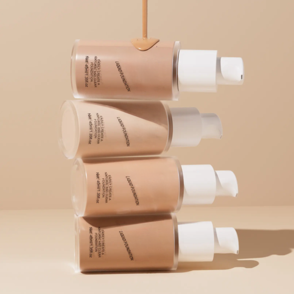 Matte Liquid Foundation in Black Concealer and Brightening Cream for Face Base Makeup - Vegan, Cruelty-Free, Long-Lasting