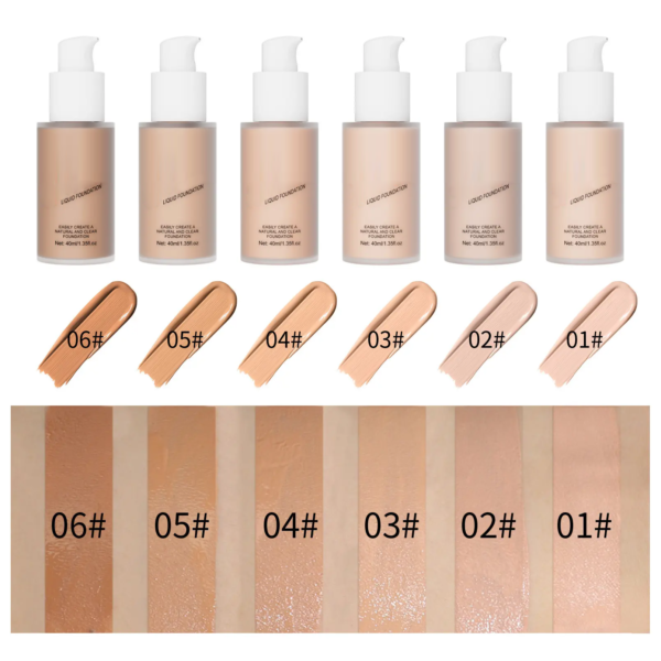 Matte Liquid Foundation in Black Concealer and Brightening Cream for Face Base Makeup - Vegan, Cruelty-Free, Long-Lasting