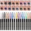 16 Colors Pearlescent Eye Shadow, Color Glitter Waterproof Long-Lasting Eye Makeup Non-smudge Eyeshadow
