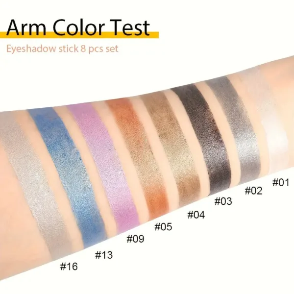 16 Colors Pearlescent Eye Shadow, Color Glitter Waterproof Long-Lasting Eye Makeup Non-smudge Eyeshadow