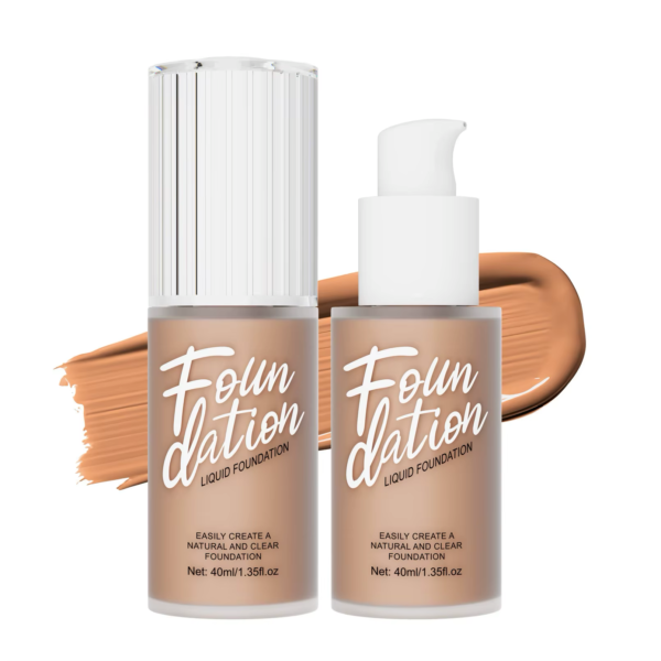 Matte Liquid Foundation in Black Concealer and Brightening Cream for Face Base Makeup - Vegan, Cruelty-Free, Long-Lasting