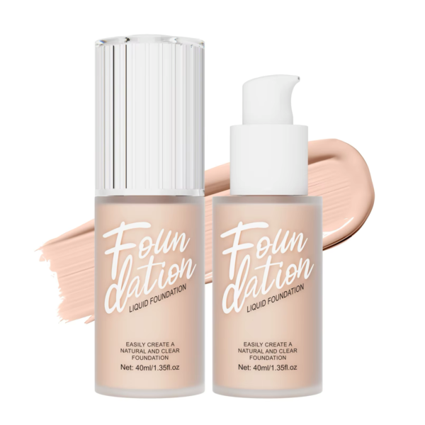 Matte Liquid Foundation in Black Concealer and Brightening Cream for Face Base Makeup - Vegan, Cruelty-Free, Long-Lasting