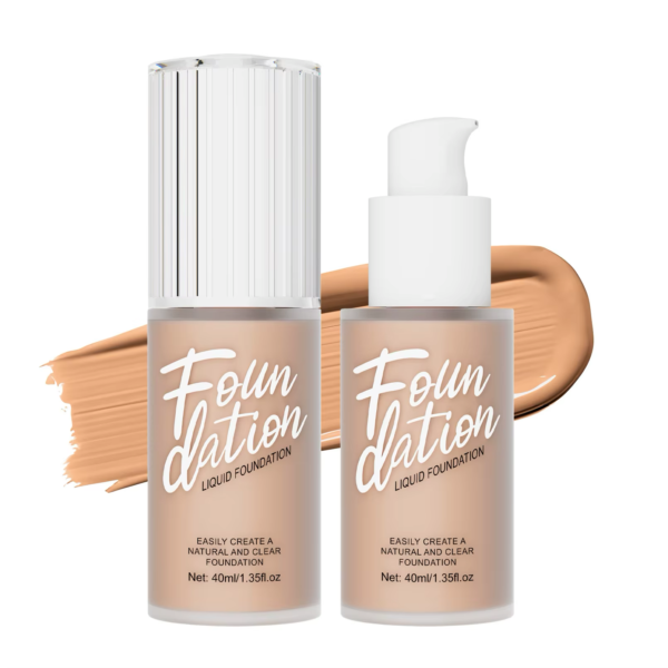 Matte Liquid Foundation in Black Concealer and Brightening Cream for Face Base Makeup - Vegan, Cruelty-Free, Long-Lasting
